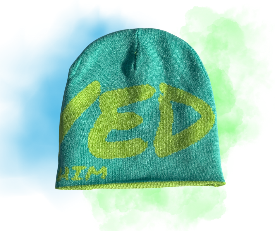 SAVED BY HIM BEANIE (GREEN/BLUE)