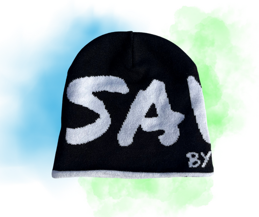 SAVED BY HIM Beanie (WHITE/BLACK)