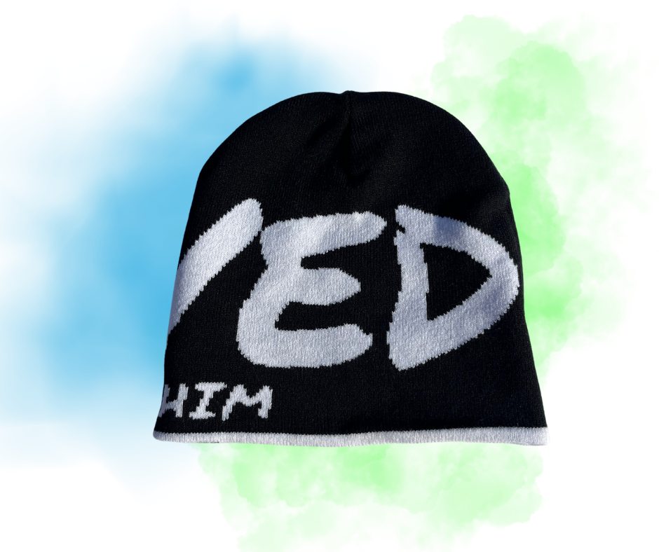 SAVED BY HIM Beanie (WHITE/BLACK)